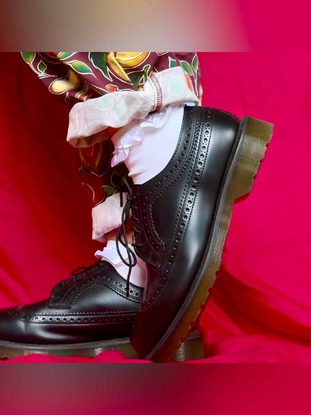 Dr. Martens 3989 Oxford Black Leather Brogue Derby Shoes Intricate detailing doc